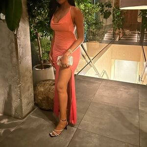 Pink Evening Prom Birthday Dress with Glitter